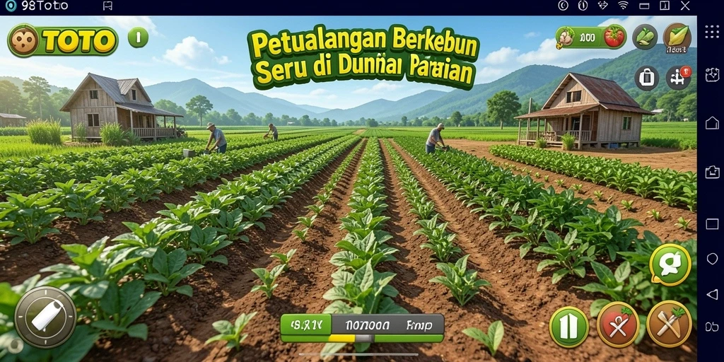 Screenshot utama 98TOTO menampilkan gameplay Farming yang seru.