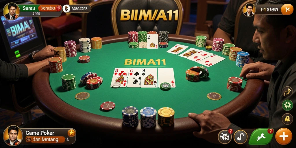 Tampilan gameplay Poker di BIMA11 yang menarik dan kompetitif.