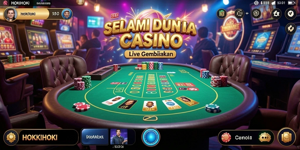 Tampilan gameplay Live Casino HOKIHOKI yang memukau dan interaktif.