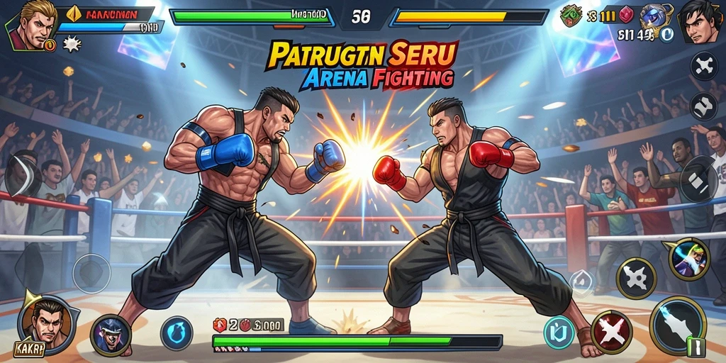 Screenshot gameplay KAKRP menampilkan aksi pertarungan yang mendebarkan.