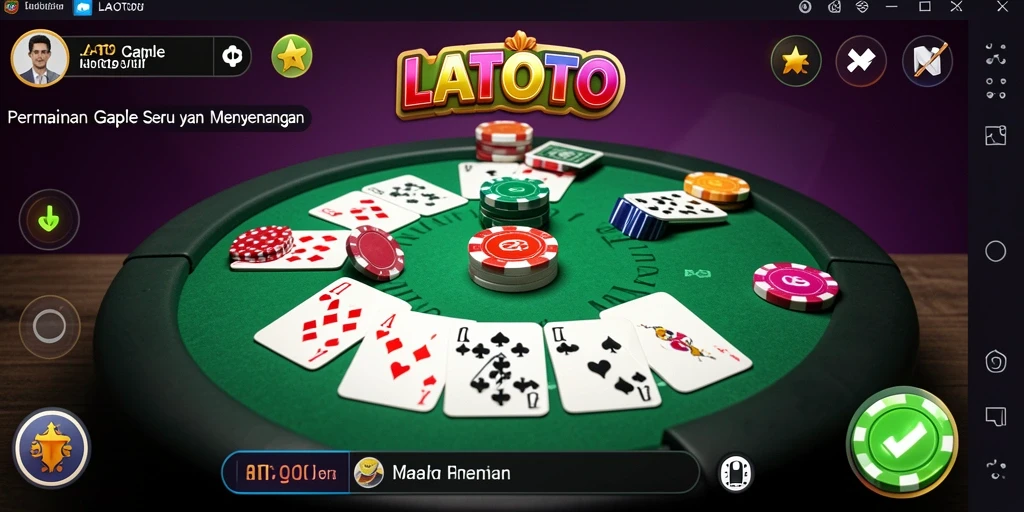 Tampilan gameplay seru LATOTO dengan kartu Gaple.