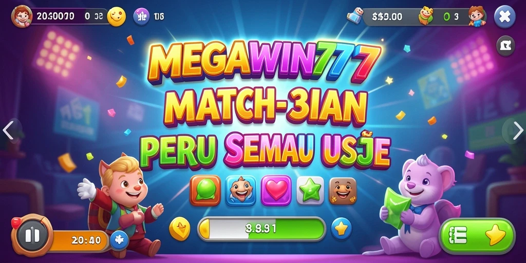Screenshot bermain MEGAWIN777 menampilkan keseruan mencocokkan objek.
