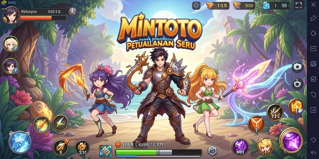Screenshot gameplay MINTOTO yang menampilkan aksi menarik dan karakter Anime.