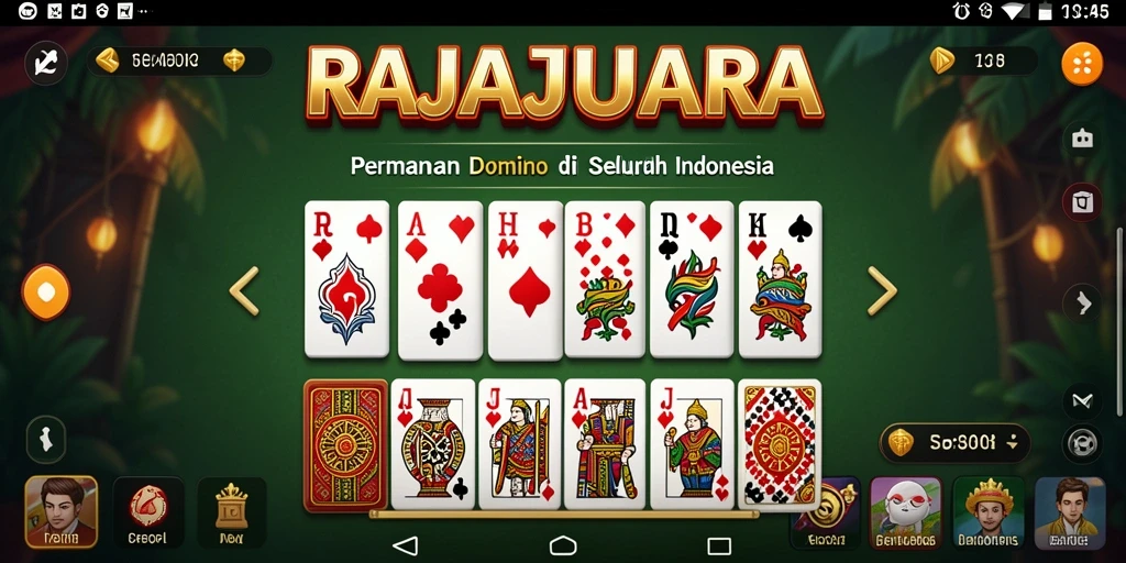 Screenshot gameplay RAJAJUARA yang menampilkan keseruan permainan domino.