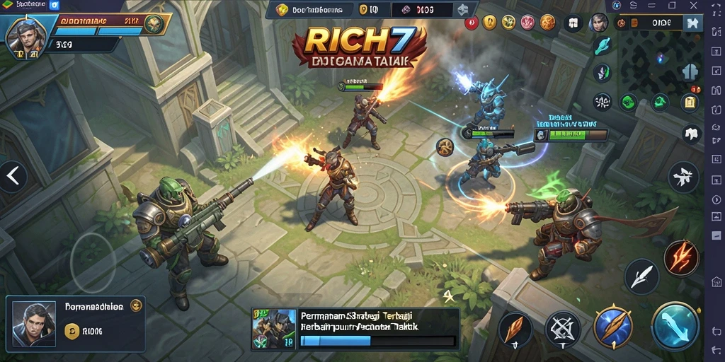 Screenshot RICH7 menampilkan momen intens saat merencanakan strategi dalam permainan.