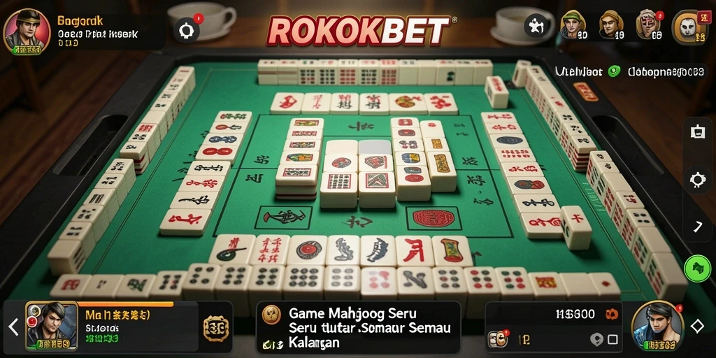 Screenshot ROKOKBET menunjukkan tampilan gameplay Mahjong yang menarik.